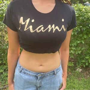 Miami Crop top Gold Letters Florida original Merch Gold letters